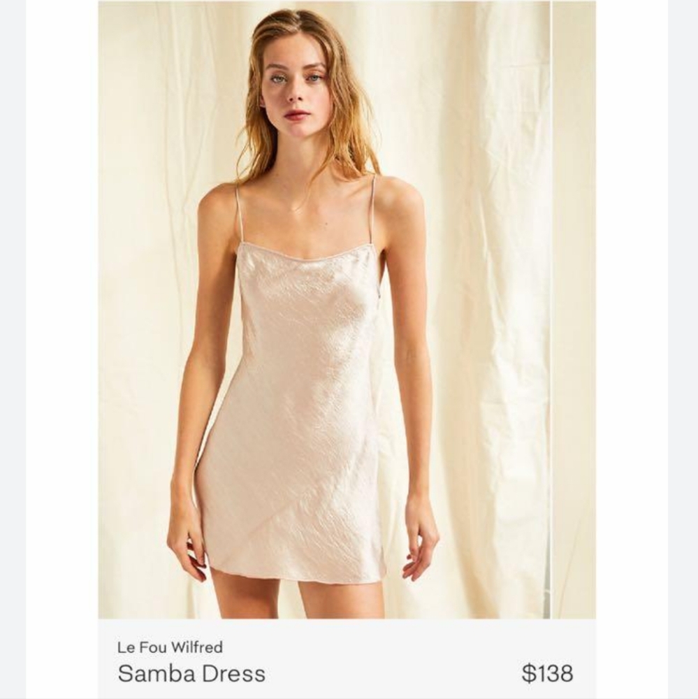 Aritzia Le Fou Wilfred Samba Slip Dress in Stockings Beige, size 8